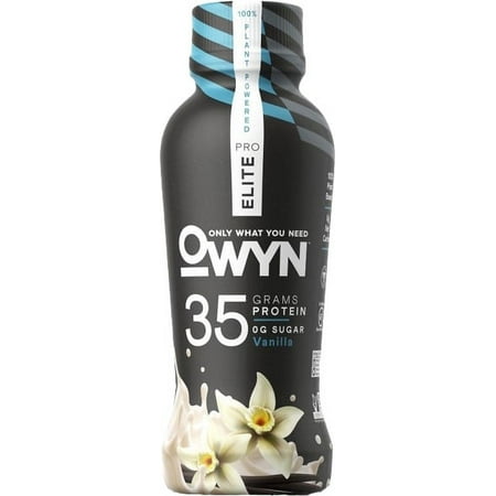 OWYN Pro Elite 100% Plant Powered 35g Protein Vegan Shake Drink, 12 Fl Oz Bottles (Vanilla, Pack of 12)
