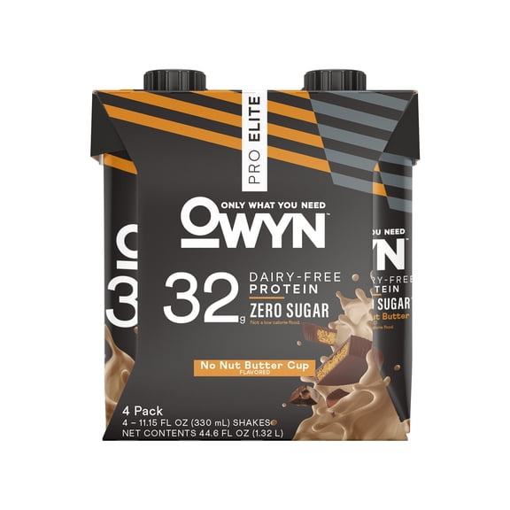 OWYN Pro Elite 32g High Protein Shakes, No Nut Butter Cup, 11.15 fl oz, 4 Count