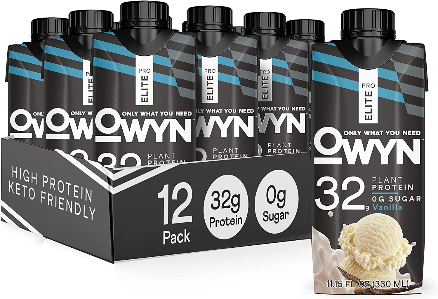 OWYN Pro Elite Vegan Protein Drink, NonDairy, SoyFree, Vanilla, 32g