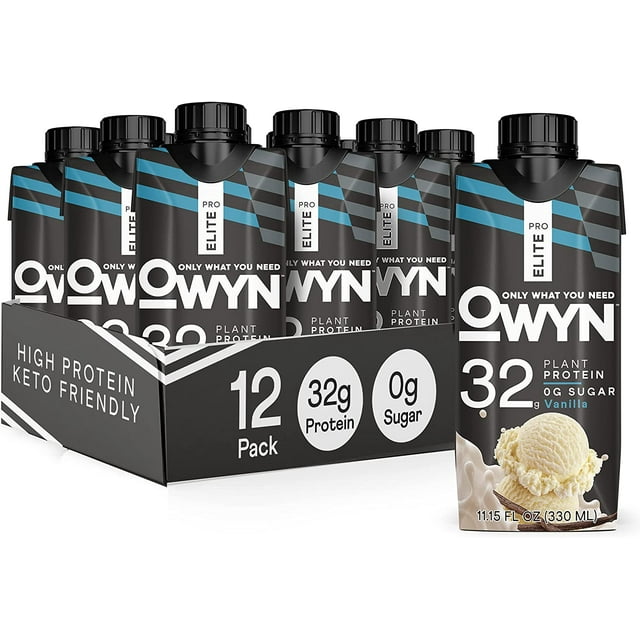 OWYN Pro Elite Vegan Protein Drink, NonDairy, SoyFree, Vanilla, 32g