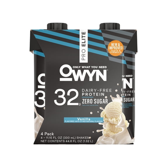 OWYN Pro Elite 32g High Protein Shakes, Vanilla, 11.15 fl oz, 4 Count