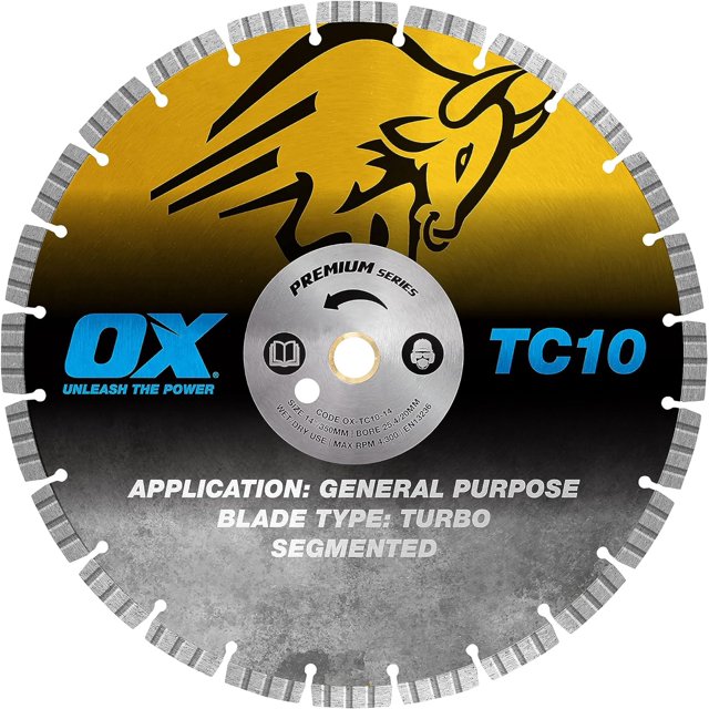 OX Tools TC1014 14" General Purpose Diamond Blade, Stone Blade for
