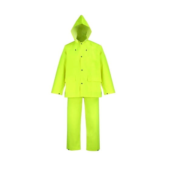 OX025PU-XL 3-Piece Rainsuits, X-Large, Polyester, Yellow