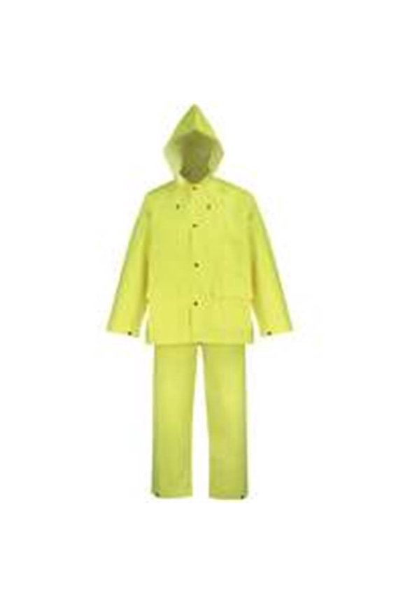OX025PU-XXXL 3-Piece Rainsuits, 3X-Large, Polyester, Yellow