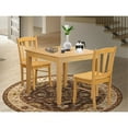 thumbnail image 1 of OXDL3-OAK-W - 3-Piece Kitchen Dining Set- 2 Kitchen Chairs and Modern dining room table - Wooden Seat and Slatted Chair Back - Oak Finish, 1 of 9