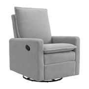 Oxford Baby Uptown Upholstered Glider Recliner Rocking Chair, Green Guard Gold Certified, 360  Swivel For Nursery And Living Room   Boucle Koala Gray