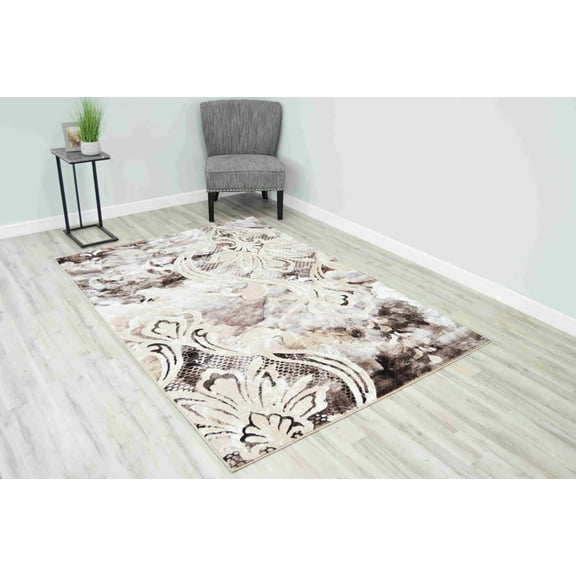 OXFORD Modern Stylish Living Room Rug Design 7007 - 2'6"x3'9", Beige