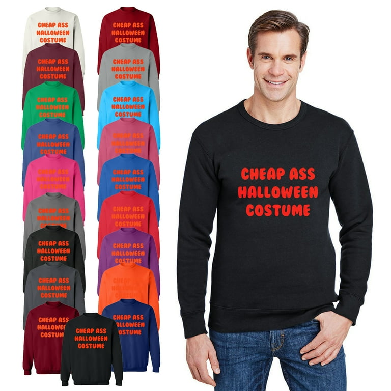 OXI Crewneck Sweatshirt Cheap Ass Halloween Costume Basic Casual Sweatshirts for Men s and Women Fleece Sweatshirt Long Sleeve Graphite Heather