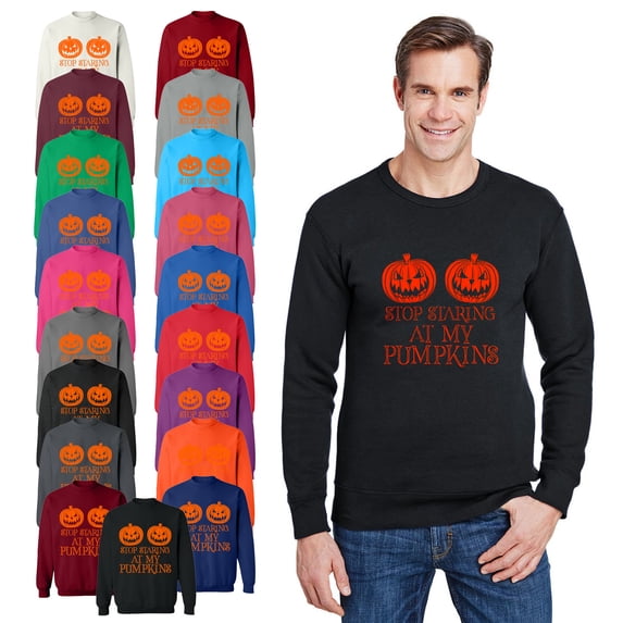 OXI Crewneck Sweatshirt - Halloween Starting Pumkins, Basic Casual Sweatshirts for Men's and Women Fleece Sweatshirt Long Sleeve - Maroon 2X-Large