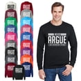 thumbnail image 1 of OXI Crewneck Sweatshirt - I Never Argue, Basic Casual Sweatshirts for Men's and Women Fleece Sweatshirt Long Sleeve - Orange Large, 1 of 2