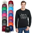 thumbnail image 1 of OXI Crewneck Sweatshirt - People Tolerate Me, Basic Casual Sweatshirts for Men's and Women Fleece Sweatshirt Long Sleeve - Red Small, 1 of 2