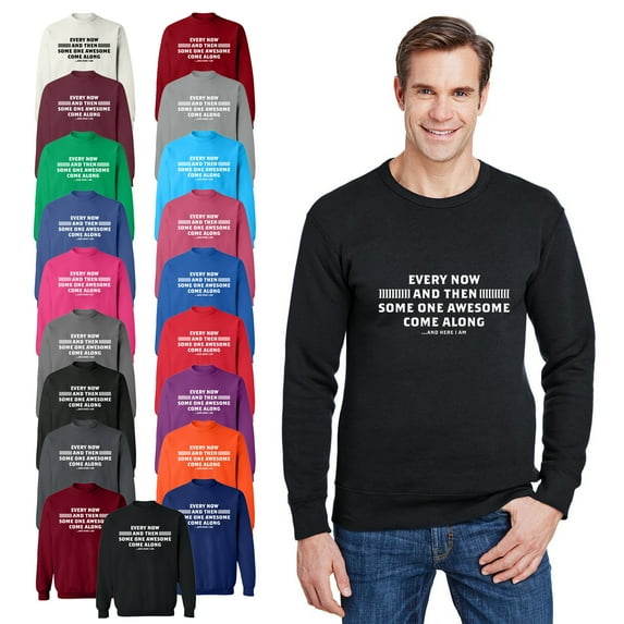 OXI Crewneck Sweatshirt - Some One Awesome Along,Basic Casual Sweatshirts for Men's and Women Fleece Sweatshirt Long Sleeve- Sapphire 2X-Large