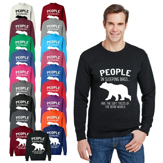 OXI Crewneck Sweatshirt - The Bear World, Basic Casual Sweatshirts for Men's and Women Fleece Sweatshirt Long Sleeve - Charcoal 2X-Large