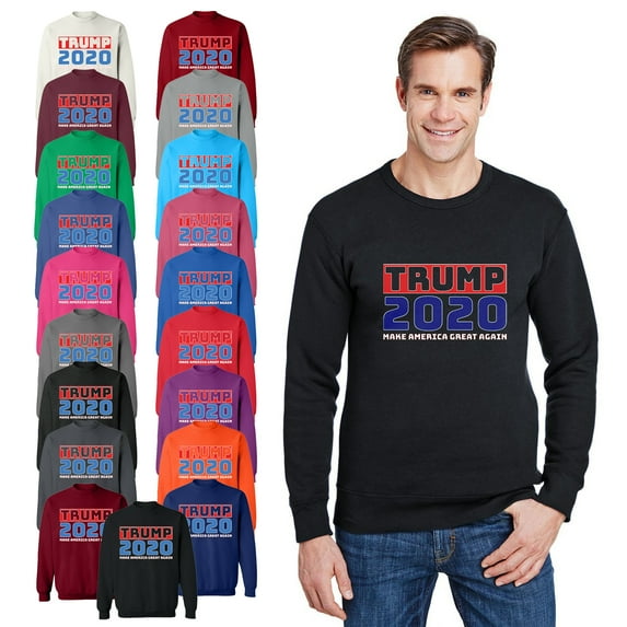 OXI Crewneck Sweatshirt - Trump 2020,Basic Casual Sweatshirts for Men's and Women Fleece Sweatshirt Long Sleeve- Charcoal 2X-Large