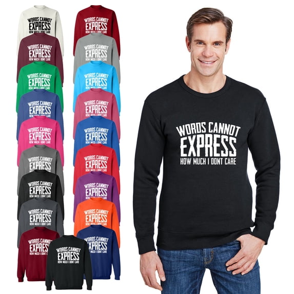 OXI Crewneck Sweatshirt - Woros Cannot Express, Basic Casual Sweatshirts for Men's and Women Fleece Sweatshirt Long Sleeve - Antiquee Cherry X-Large