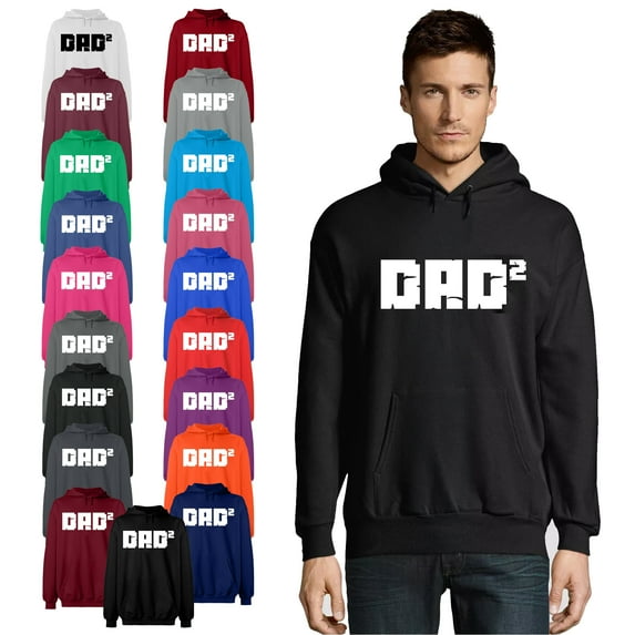 OXI Hoodie Sweatshirt - Dad Square, Basic Casual Hoodie for Men's and Women Fleece Hoodie Long Sleeve - Dark Heather 2X-Large