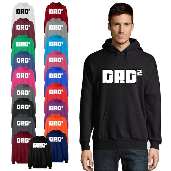 OXI Hoodie Sweatshirt - Dad Square, Basic Casual Hoodie for Men's and Women Fleece Hoodie Long Sleeve - Red X-Large