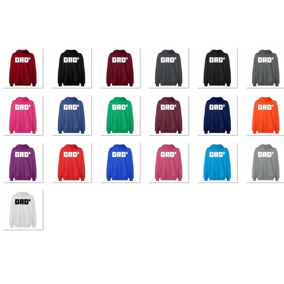 OXI Hoodie Sweatshirt - Dad Square, Basic Casual Hoodie for Men's and Women Fleece Hoodie Long Sleeve - White Medium