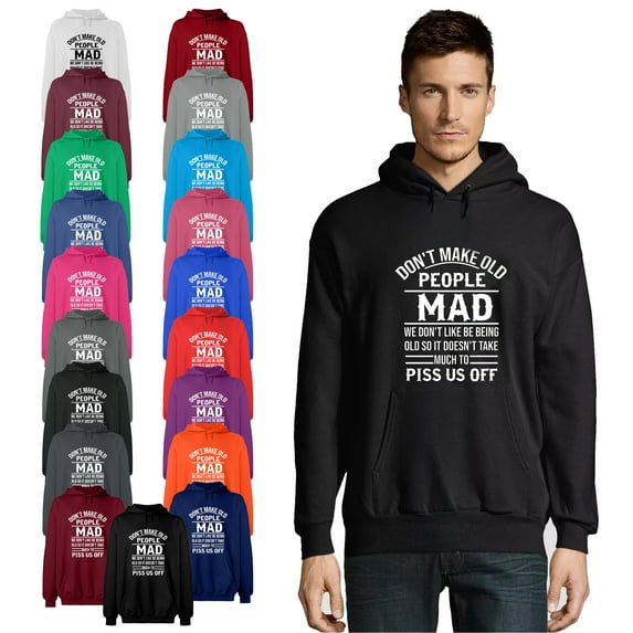 OXI Hoodie Sweatshirt - Don't Make Old People, Basic Casual Hoodie for Men's and Women Fleece Hoodie Long Sleeve - Maroon Medium