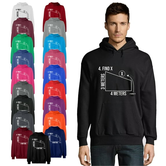 OXI Hoodie Sweatshirt - Find X Found It Math, Basic Casual Hoodie for Men's and Women Fleece Hoodie Long Sleeve - Purple Medium