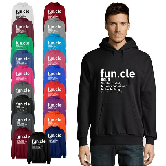 OXI Hoodie Sweatshirt - Funcle Noun, Basic Casual Hoodie for Men's and Women Fleece Hoodie Long Sleeve - Graphite Heather Small