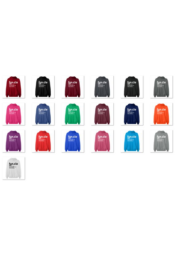 Hoodie Sweatshirt - Funcle Noun, Basic Casual Hoodie for Men's and Women Fleece Hoodie Long Sleeve - Orange Large