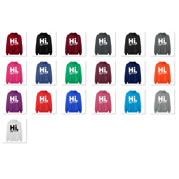 OXI Hoodie Sweatshirt - Hi I Don't Care Thanks, Basic Casual Hoodie for Men's and Women Fleece Hoodie Long Sleeve - Maroon Large