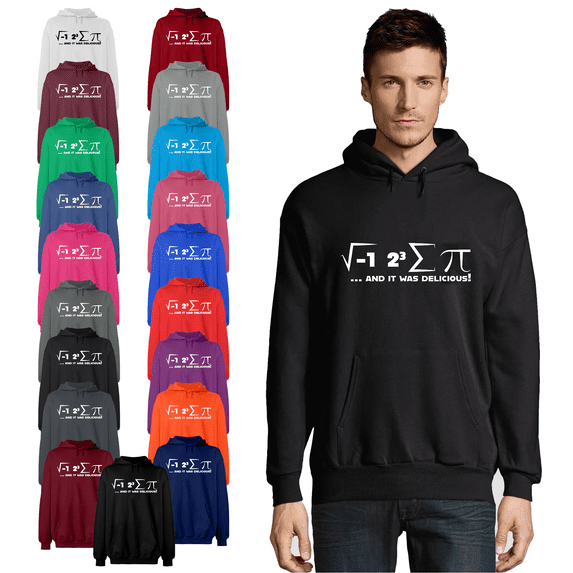 OXI Hoodie Sweatshirt - I Ate Some Pi Day It Was Delicious Math, Basic Casual Hoodie for Men's and Women Fleece Hoodie Long Sleeve - Black Small