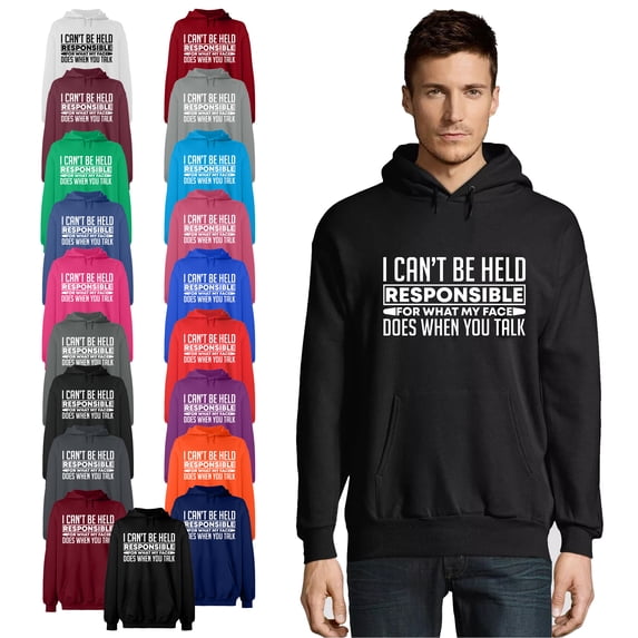 OXI Hoodie Sweatshirt - I Can't Be Responsible For What, Basic Casual Hoodie for Men's and Women Fleece Hoodie Long Sleeve - Graphite Heather Large