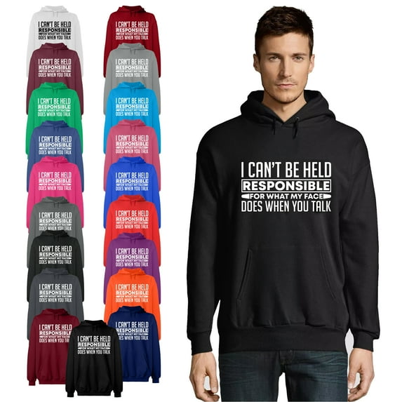 OXI Hoodie Sweatshirt - I Can't Be Responsible For What, Basic Casual Hoodie for Men's and Women Fleece Hoodie Long Sleeve - Maroon Medium