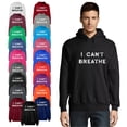 thumbnail image 1 of OXI Hoodie Sweatshirt - I Can't Breathe, Basic Casual Hoodie for Men's and Women Fleece Hoodie Long Sleeve - Purple Medium, 1 of 3
