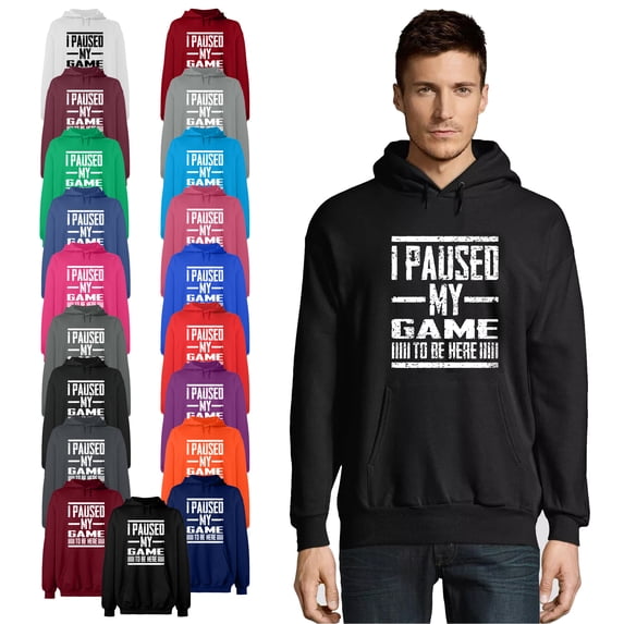 OXI Hoodie Sweatshirt - I Paused My Game, Basic Casual Hoodie for Men's and Women Fleece Hoodie Long Sleeve - Sapphire 2X-Large