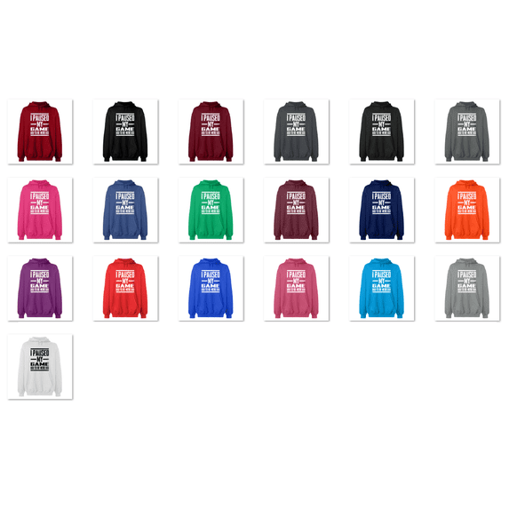OXI Hoodie Sweatshirt - I Paused My Game, Basic Casual Hoodie for Men's and Women Fleece Hoodie Long Sleeve - Sapphire Large