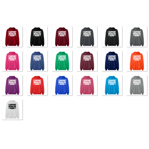 OXI Hoodie Sweatshirt - I Support Single Moms, Basic Casual Hoodie for Men's and Women Fleece Hoodie Long Sleeve - Antiquee Cherry 2X-Large
