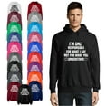 thumbnail image 1 of OXI Hoodie Sweatshirt - I'm Only Responsible For What I, Basic Casual Hoodie for Men's and Women Fleece Hoodie Long Sleeve - Safety Pink X-Large, 1 of 3
