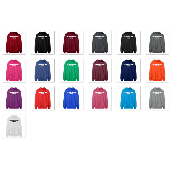 OXI Hoodie Sweatshirt - I'm Smarter Than You're, Basic Casual Hoodie for Men's and Women Fleece Hoodie Long Sleeve - Navy Blue 3X-Large