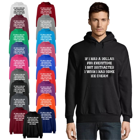 OXI Hoodie Sweatshirt - If I Had a Dollar For Everything, Basic Casual Hoodie for Men's and Women Fleece Hoodie Long Sleeve - Sapphire Medium