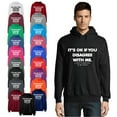 thumbnail image 1 of OXI Hoodie Sweatshirt - Its Ok If You Disagree With Me, Basic Casual Hoodie for Men's and Women Fleece Hoodie Long Sleeve - Indigo Blue Medium, 1 of 3
