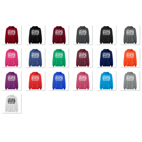 OXI Hoodie Sweatshirt - Look Like I'm Doing Nothing, Basic Casual Hoodie for Men's and Women Fleece Hoodie Long Sleeve - Dark Heather Small