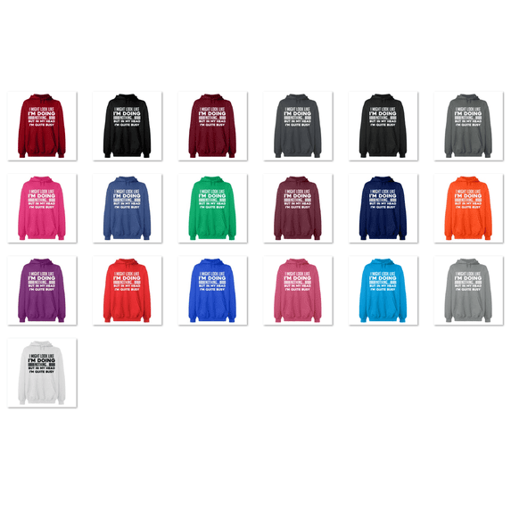 OXI Hoodie Sweatshirt - Look Like I'm Doing Nothing, Basic Casual Hoodie for Men's and Women Fleece Hoodie Long Sleeve - Orange 2X-Large