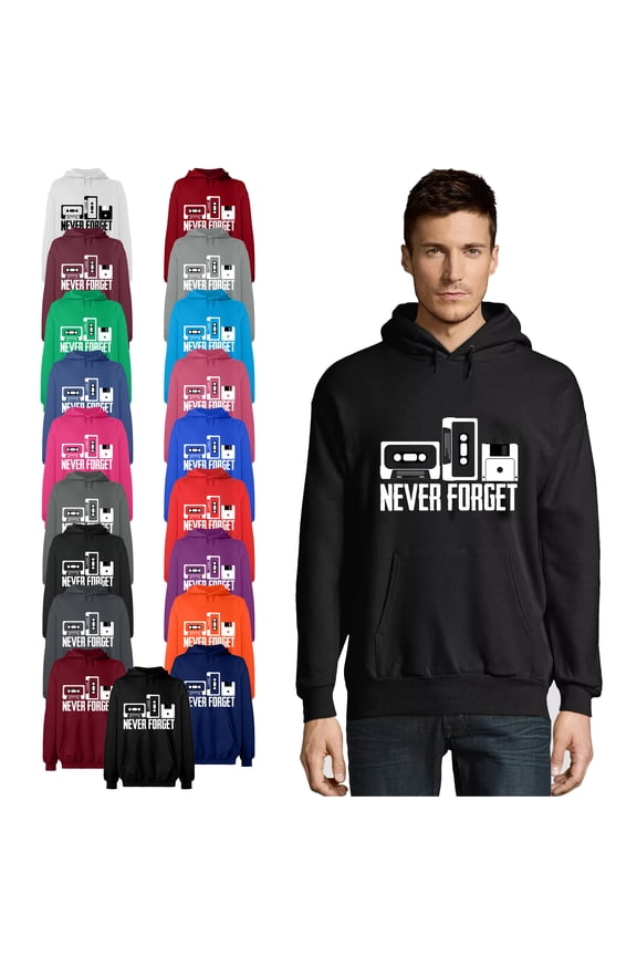 Hoodie Sweatshirt - Never Forget, Basic Casual Hoodie for Men's and Women Fleece Hoodie Long Sleeve - Antiquee Cherry Large