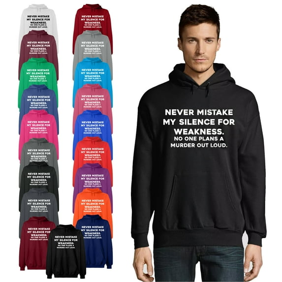 OXI Hoodie Sweatshirt - Never Mistake Silence, Basic Casual Hoodie for Men's and Women Fleece Hoodie Long Sleeve - Antiquee Cherry Small