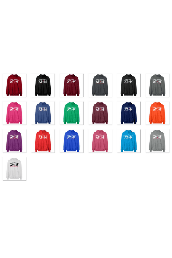 Hoodie Sweatshirt - Never Trust An Atom, Basic Casual Hoodie for Men's and Women Fleece Hoodie Long Sleeve - Purple 3X-Large