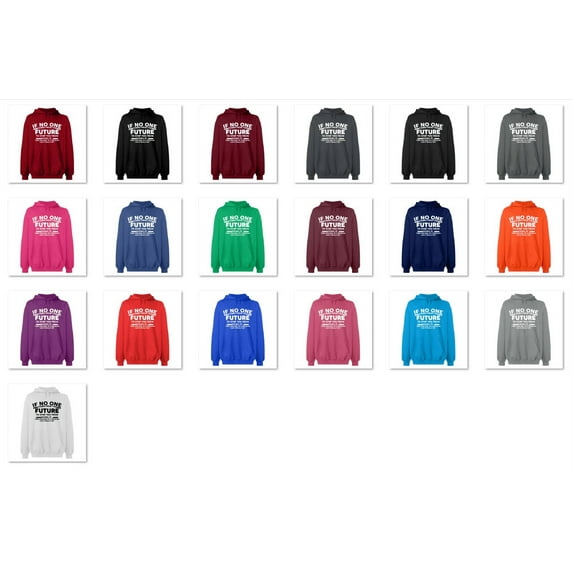 OXI Hoodie Sweatshirt - No One Come From The Future, Basic Casual Hoodie for Men's and Women Fleece Hoodie Long Sleeve - Orange 3X-Large
