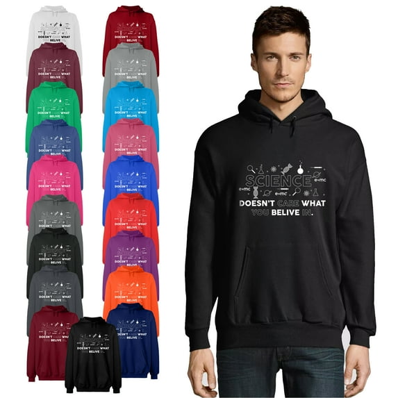OXI Hoodie Sweatshirt - Science Doesn’t Care, Basic Casual Hoodie for Men's and Women Fleece Hoodie Long Sleeve - Irish Green Medium