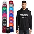 thumbnail image 1 of OXI Hoodie Sweatshirt - Stay Back 6 Feet, Basic Casual Hoodie for Men's and Women Fleece Hoodie Long Sleeve - Dark Heather Small, 1 of 3