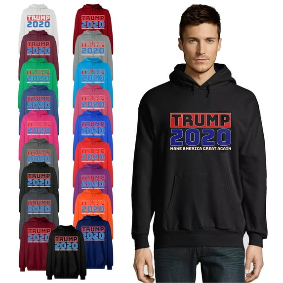 OXI Hoodie Sweatshirt - Trump 2020, Basic Casual Hoodie for Men's and Women Fleece Hoodie Long Sleeve - Black 3X-Large