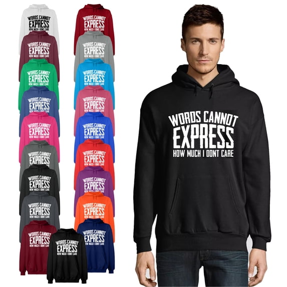 OXI Hoodie Sweatshirt - Woros Cannot Express, Basic Casual Hoodie for Men's and Women Fleece Hoodie Long Sleeve - Cardinal Red Medium