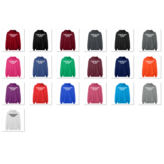 OXI Hoodie Sweatshirt - You Look Really Stupid, Basic Casual Hoodie for Men's and Women Fleece Hoodie Long Sleeve - Antiquee Cherry 2X-Large