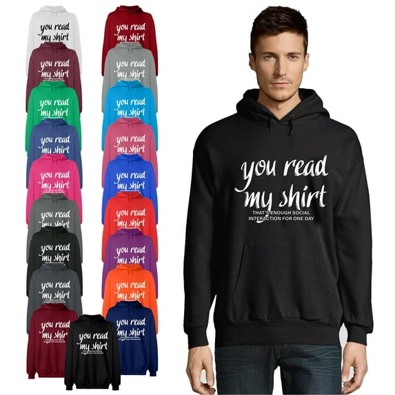 OXI Hoodie Sweatshirt - You Read My Shirt, Basic Casual Hoodie for Men's and Women Fleece Hoodie Long Sleeve - Royal Blue 3X-Large